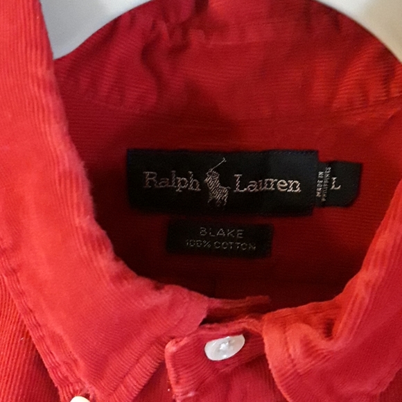Mens large red Ralph Lauren Courduroy shirt - Picture 3 of 4